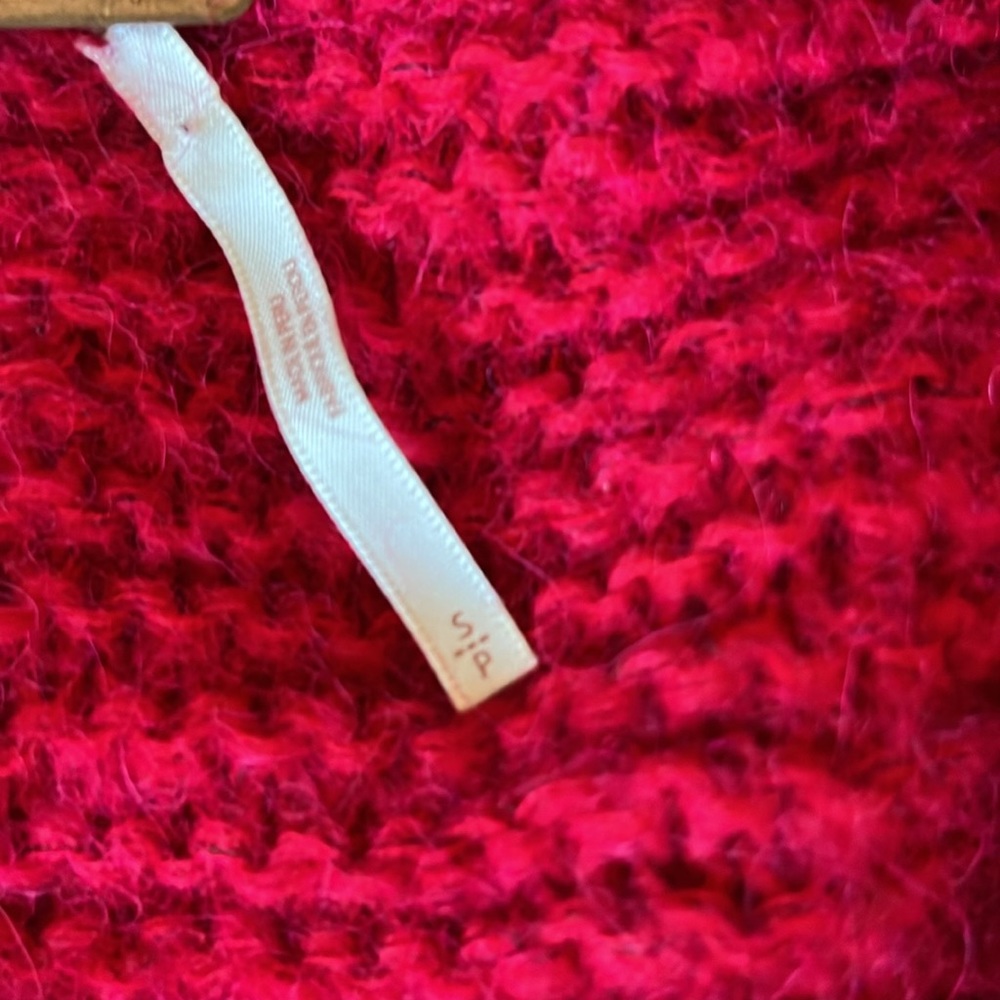 Free People Raspberry All Mine Sweater Size Small - Picture 7 of 10